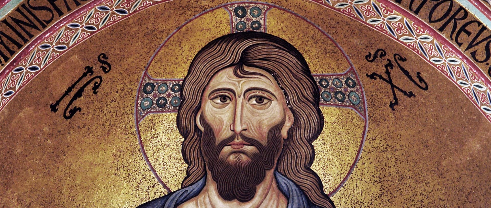 Christus Pantocrator in the apsis of the cathedral of Cefalù. By Andreas Wahra - Own work (own photography), CC BY-SA 3.0.
