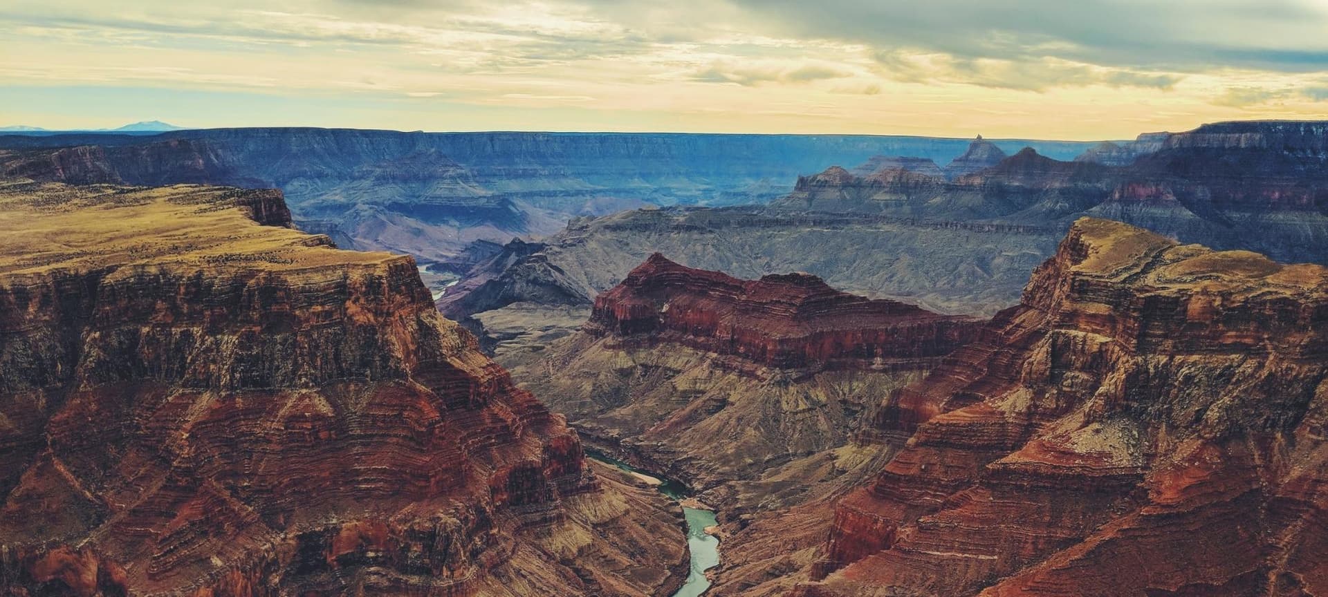 Canyons surround a river