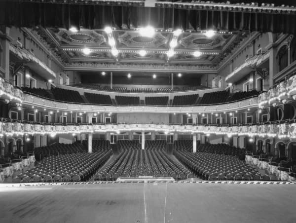 ndated photograph of the interior of the Metropolitan Opera House in Philadelphia, in its glory years. With seating for about 4,000 people, it was more than half full when Rimmer debated Schmucker about evolution in November 1930.