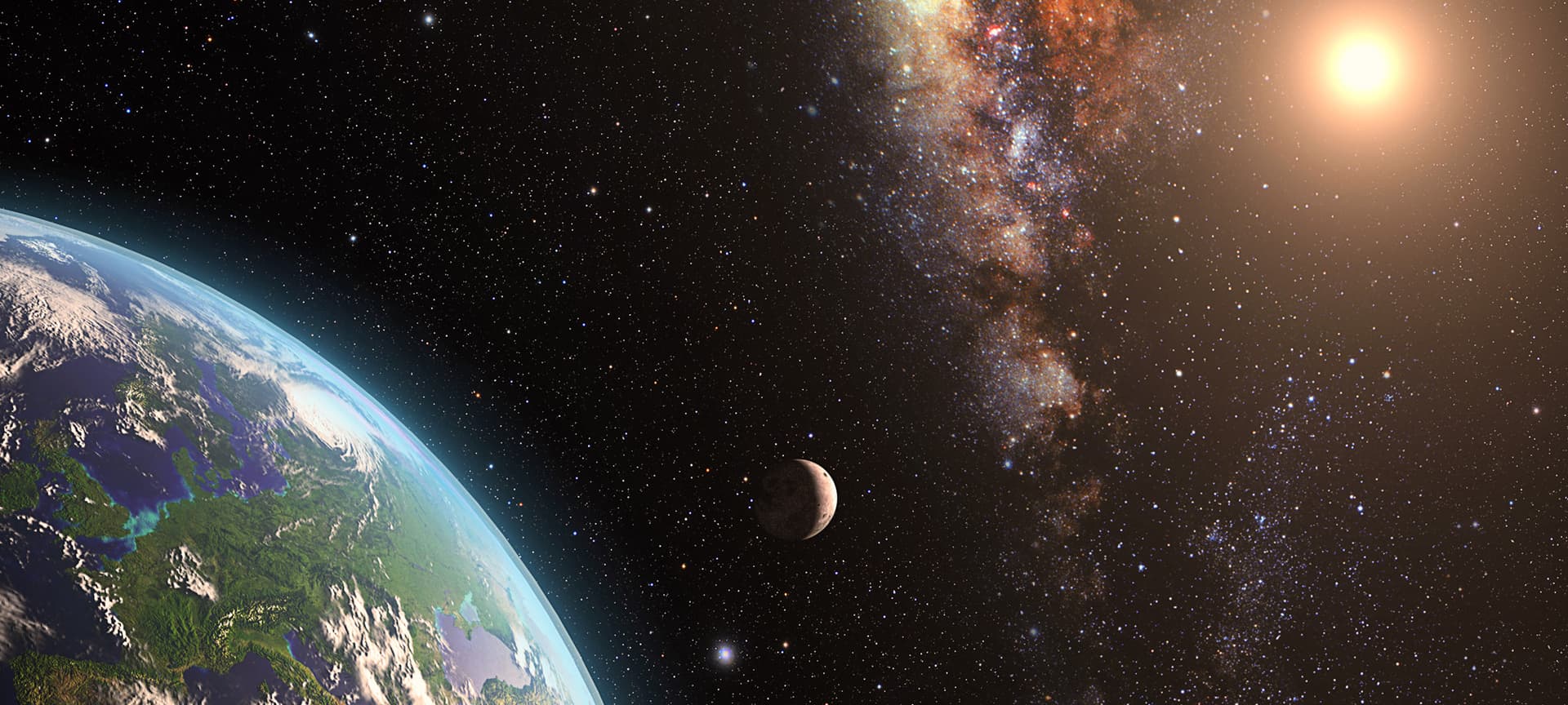 Sun, Earth, and Moon