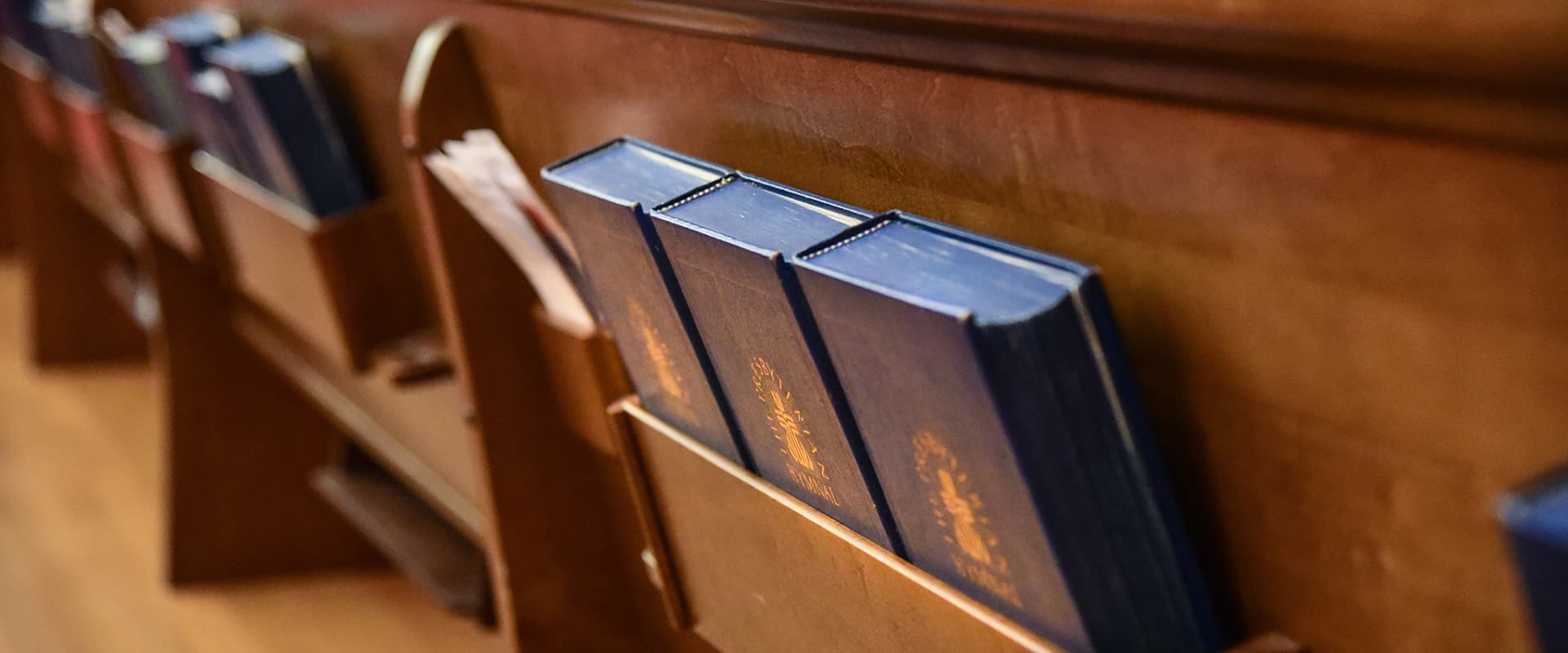 Church pew with bibles