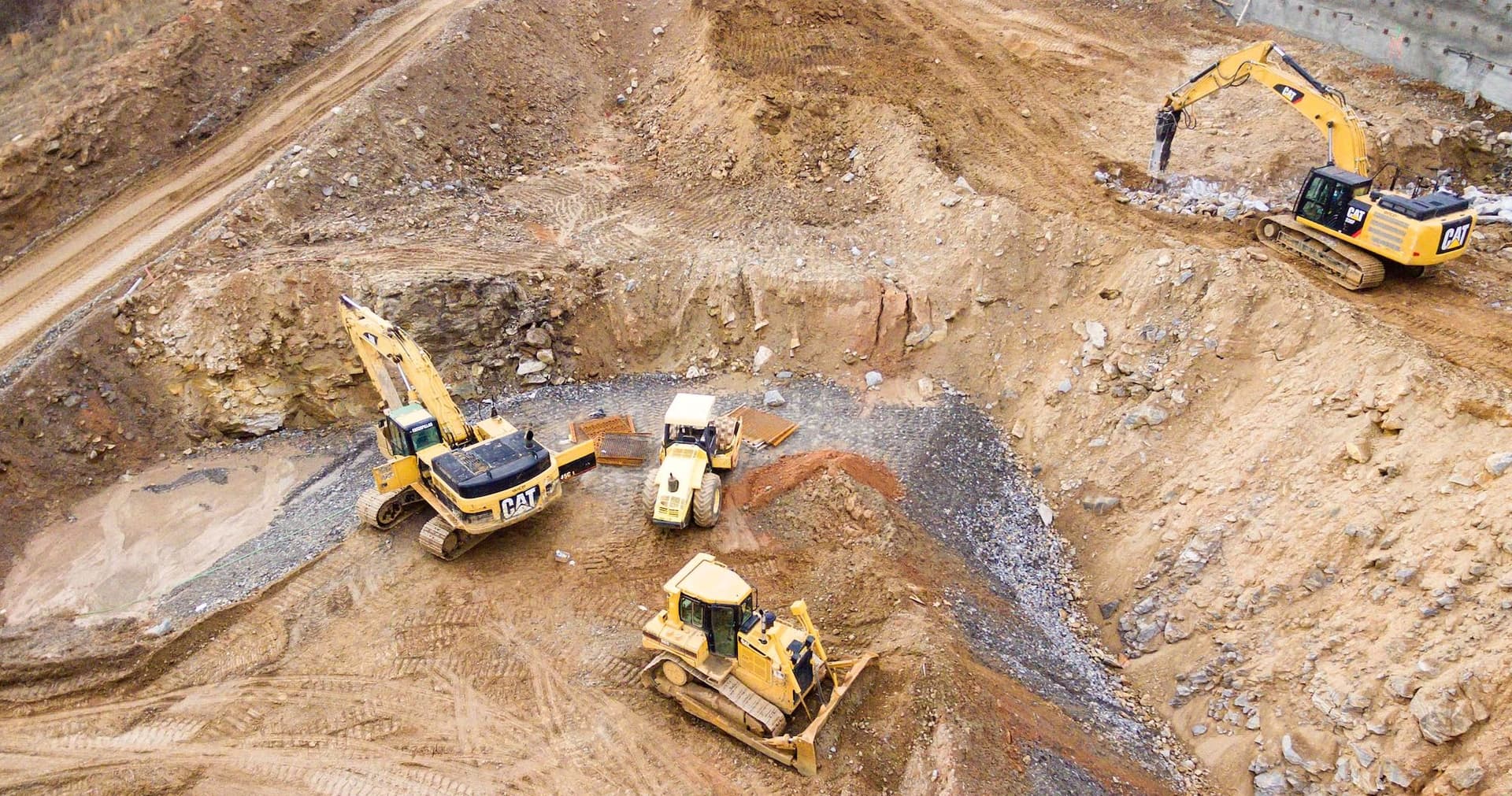 overhead shot of mining