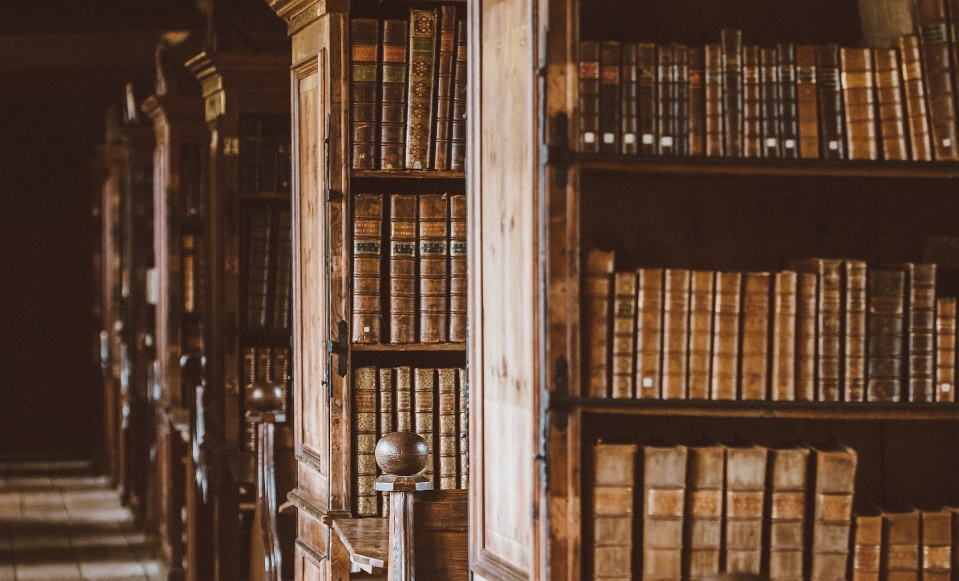 old library with shelves of books