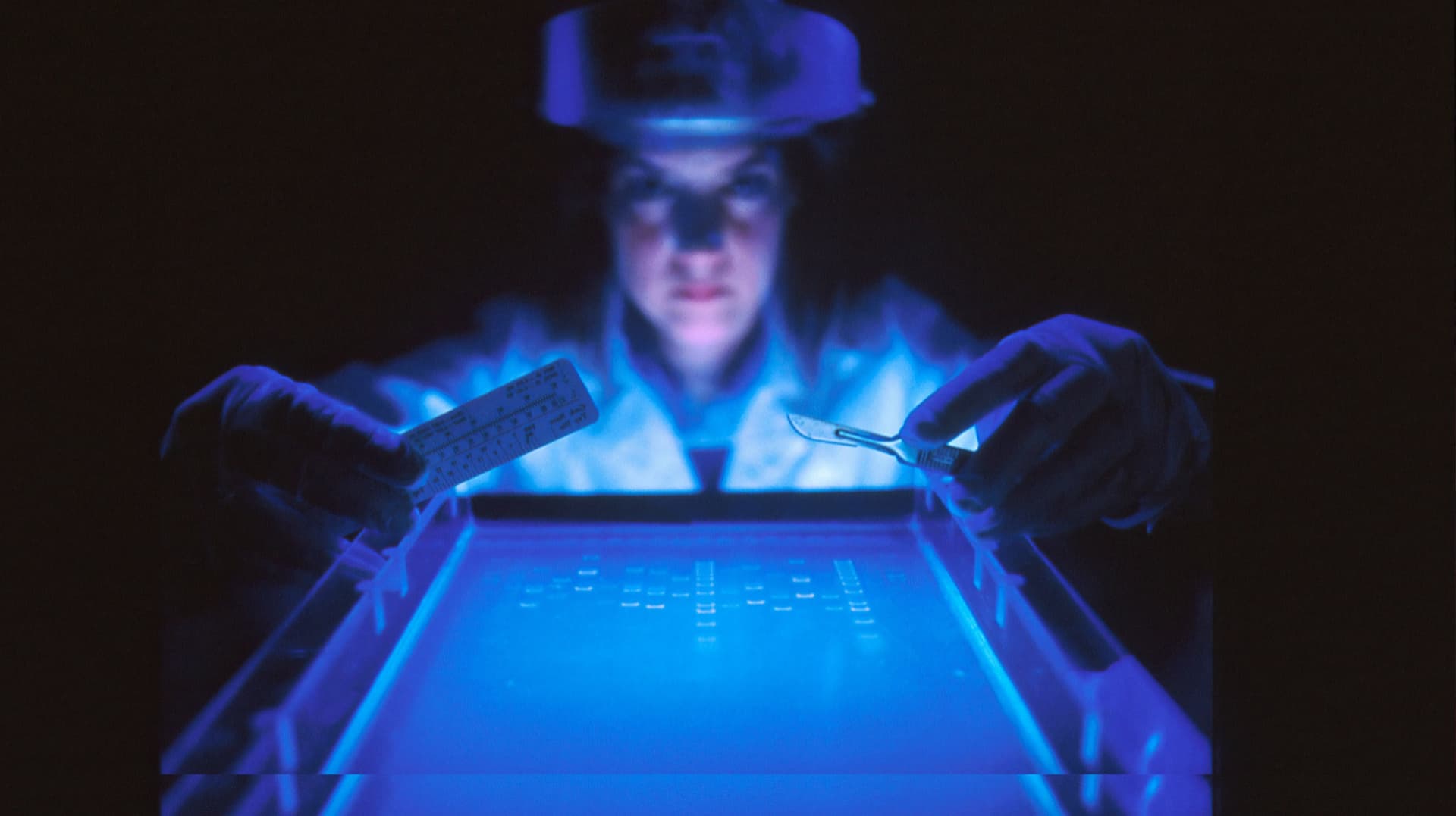 Female scientist in lab separates DNA