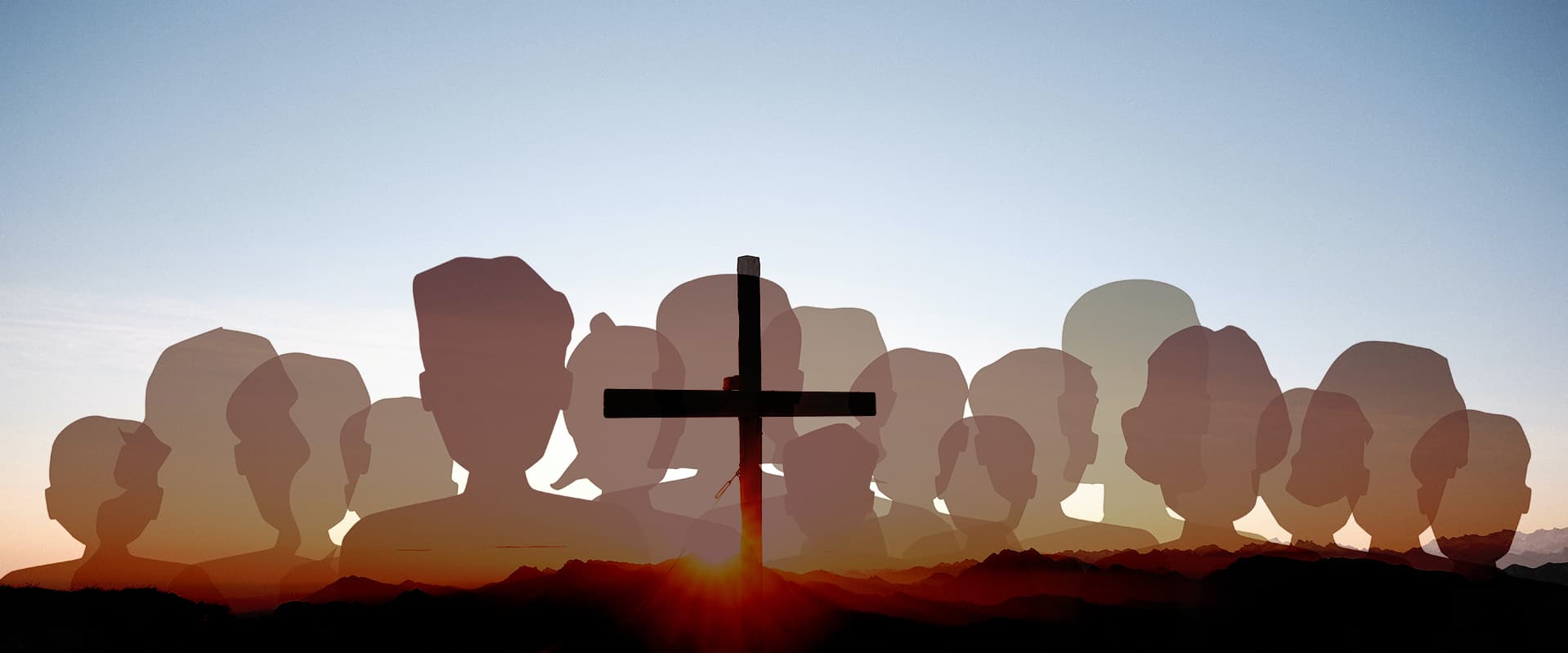 Cross in front of blue sky