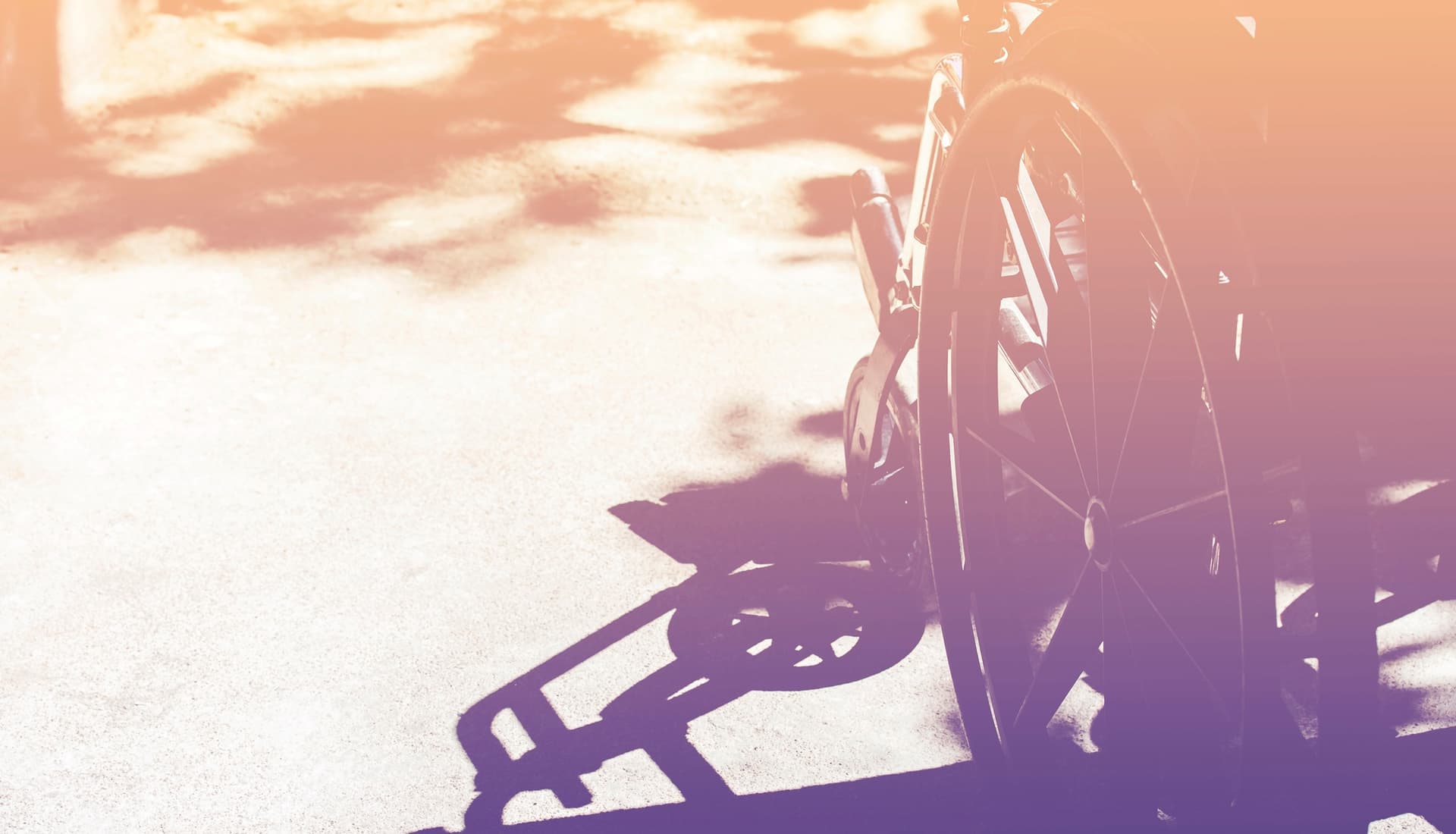 Close up of wheelchair