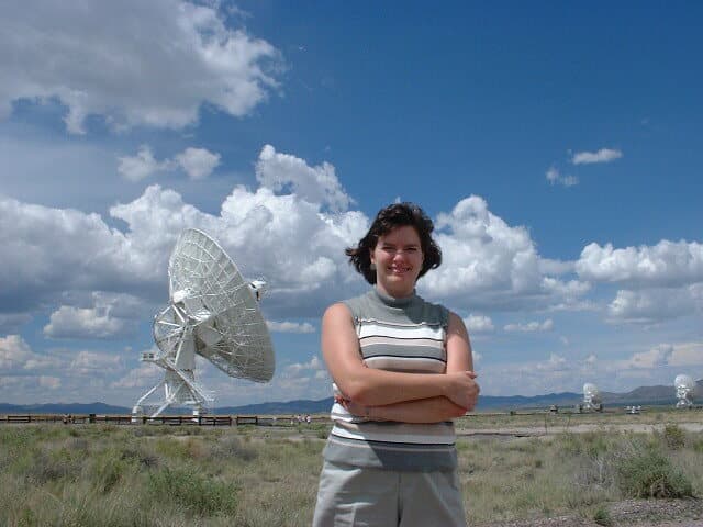 Deb in New Mexico doing research at Very Large Array radio Telescope