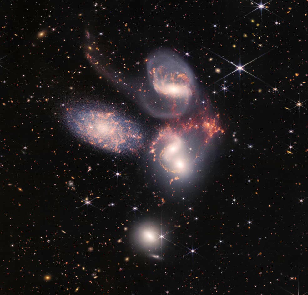 Image of Stephan's Quintet galaxies captured by James Webb Telescope