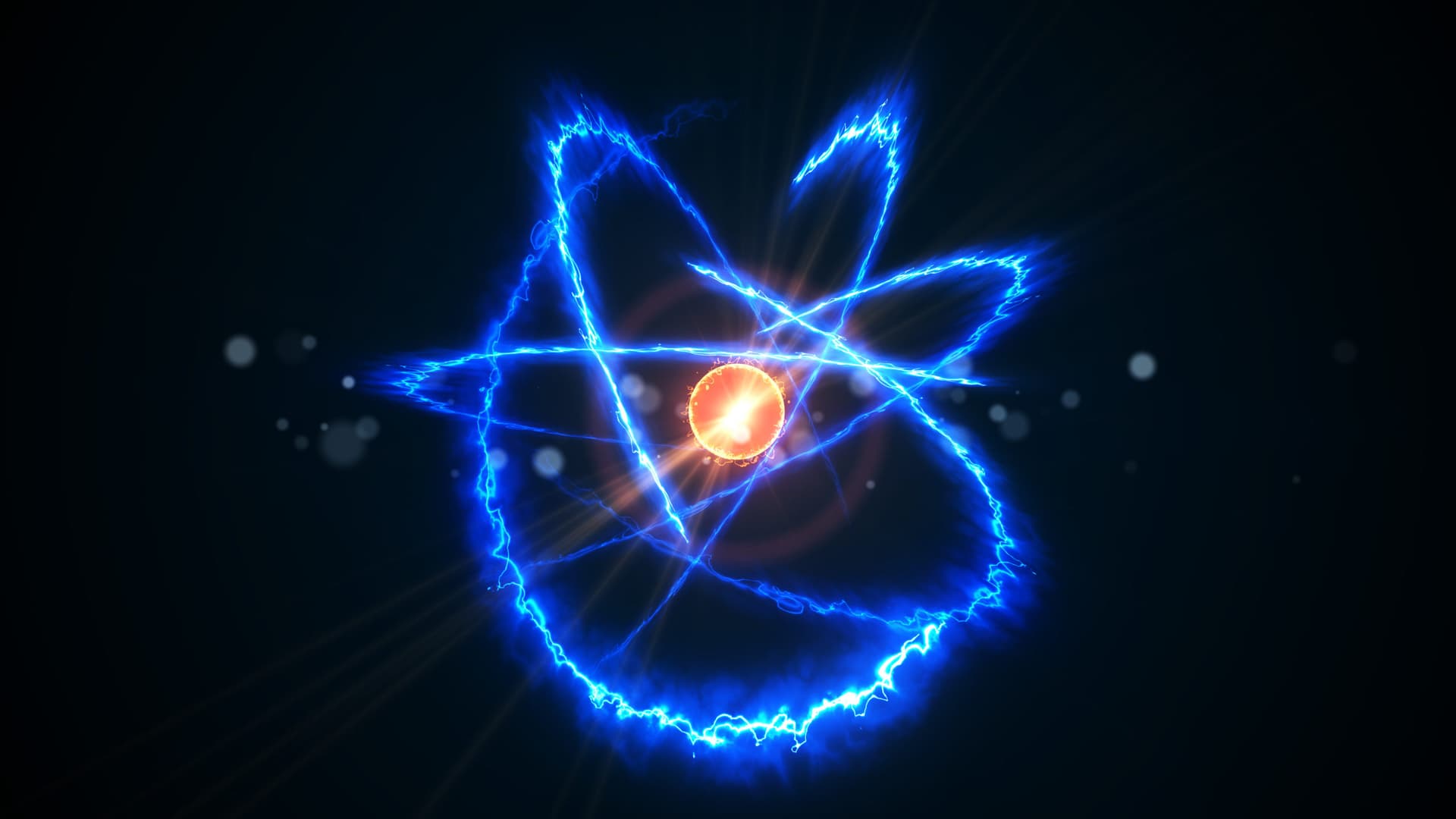 3D illustration of an atom