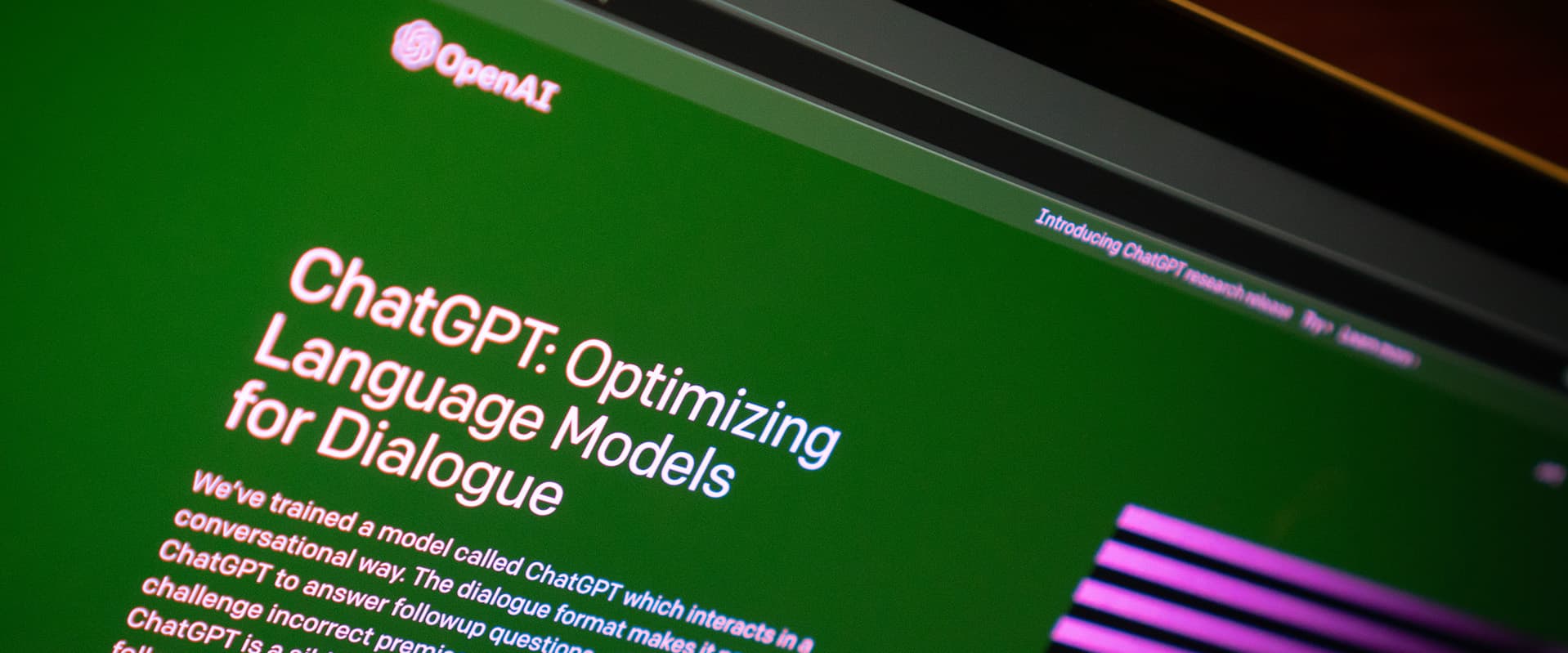 chatGPT webpage screen