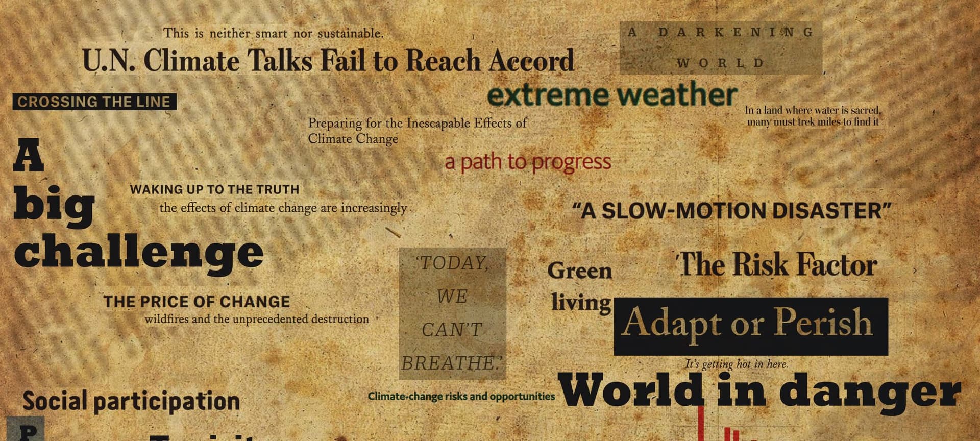 A hodge podge of news headlines on the topic of climate change