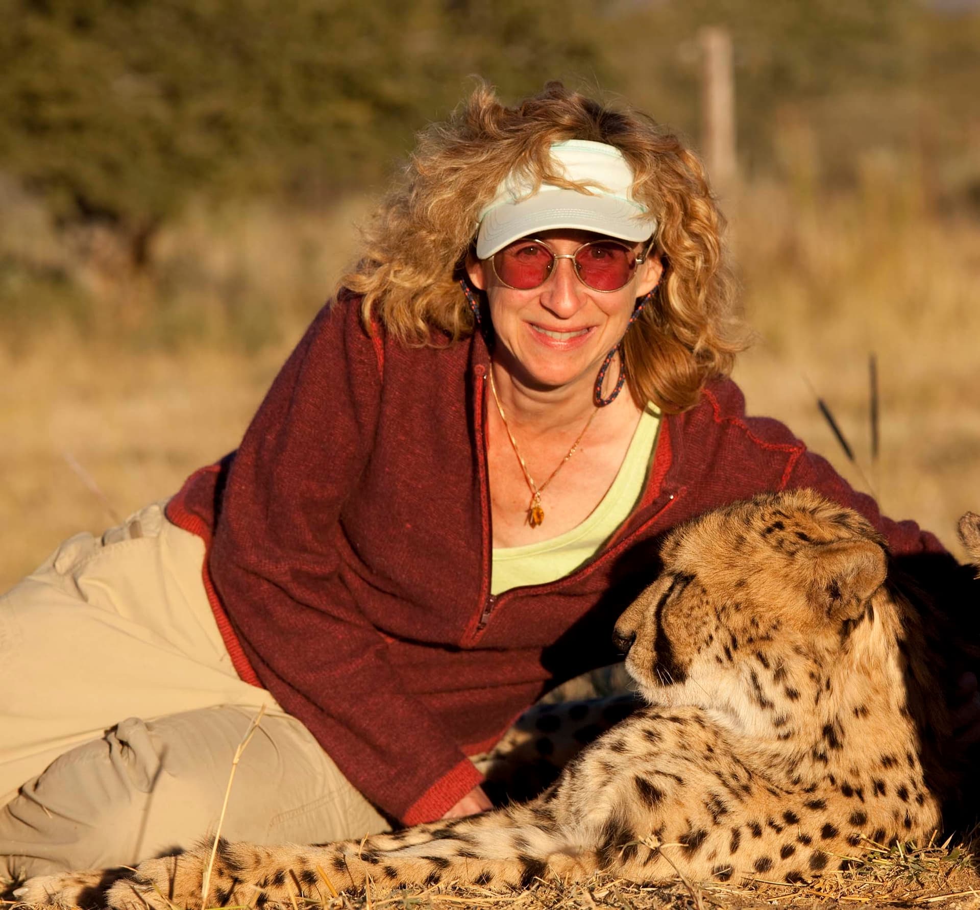 Sy Montgomery with Cheetah