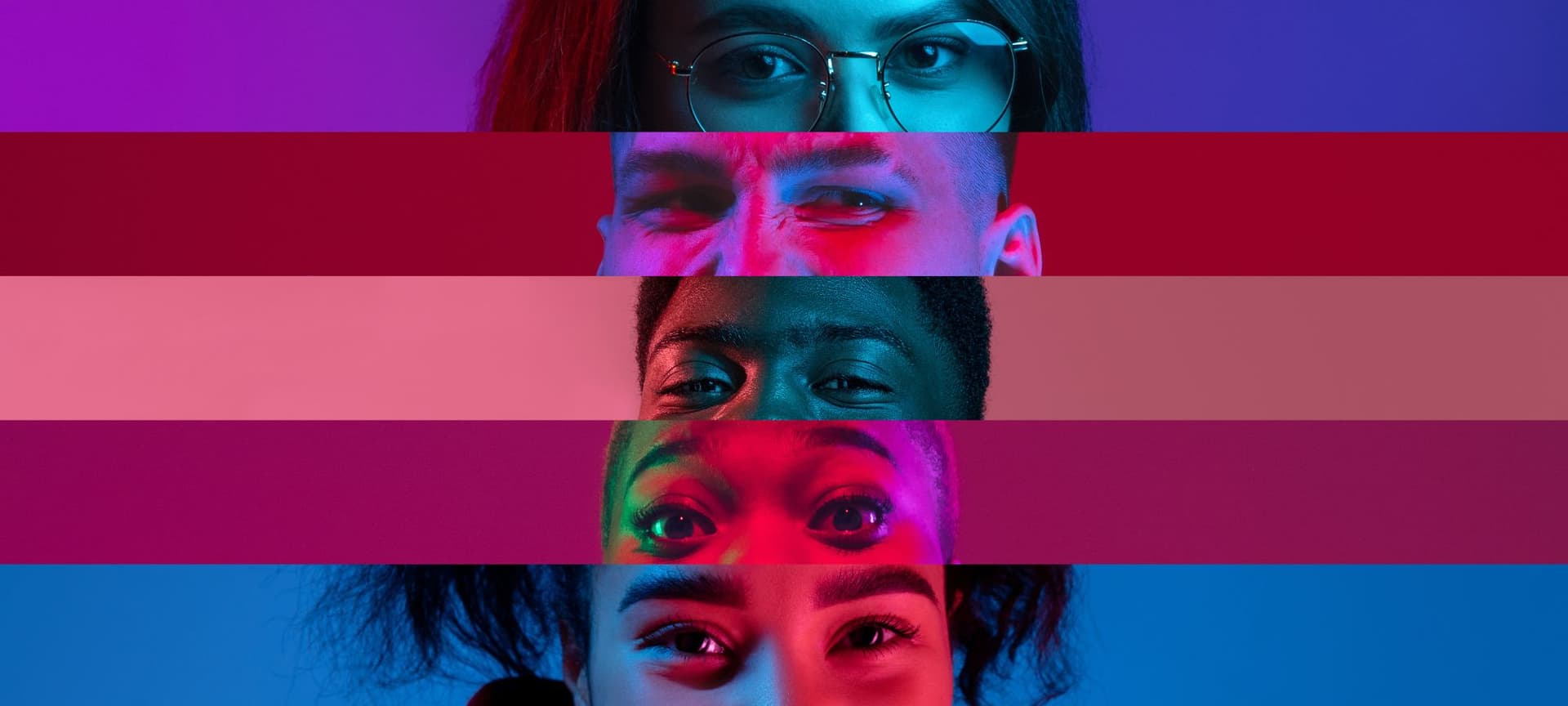 Collage of faces of diverse young adults