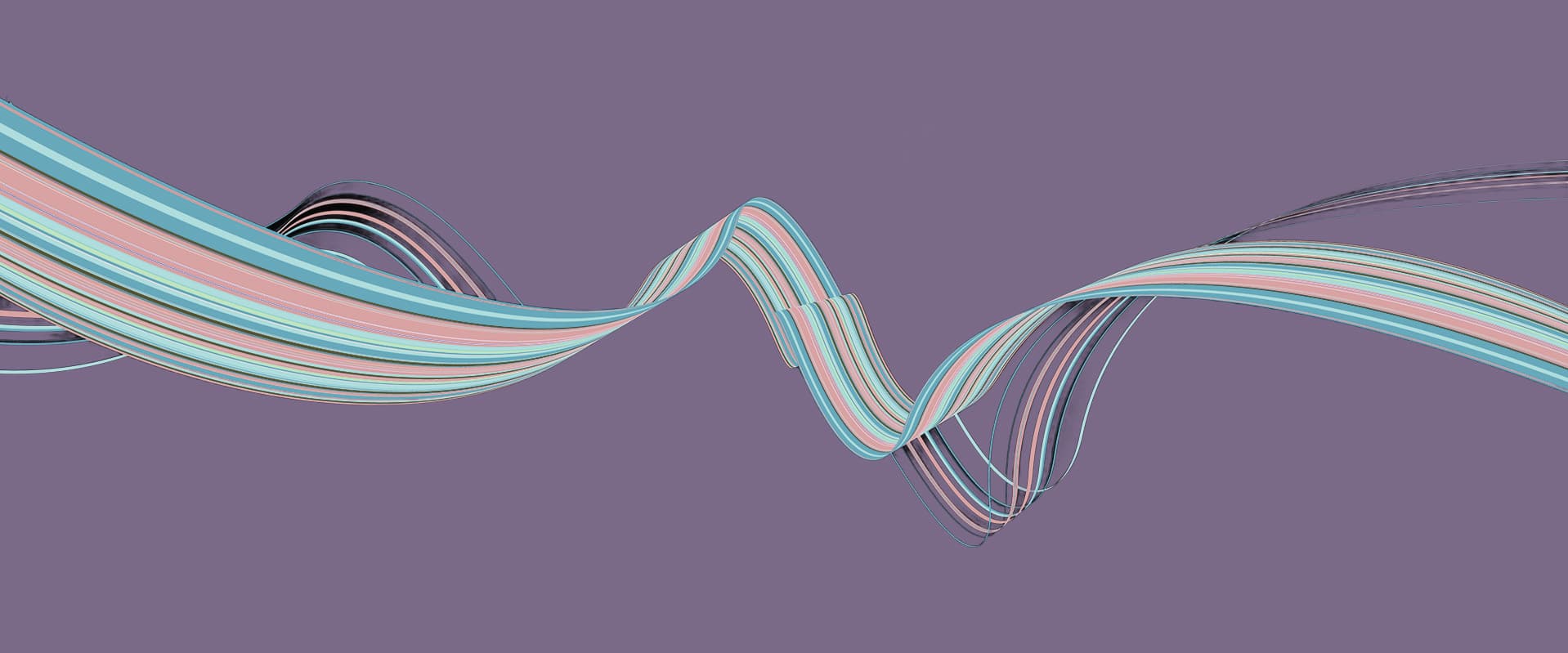 abstract curved colored lines on purple background