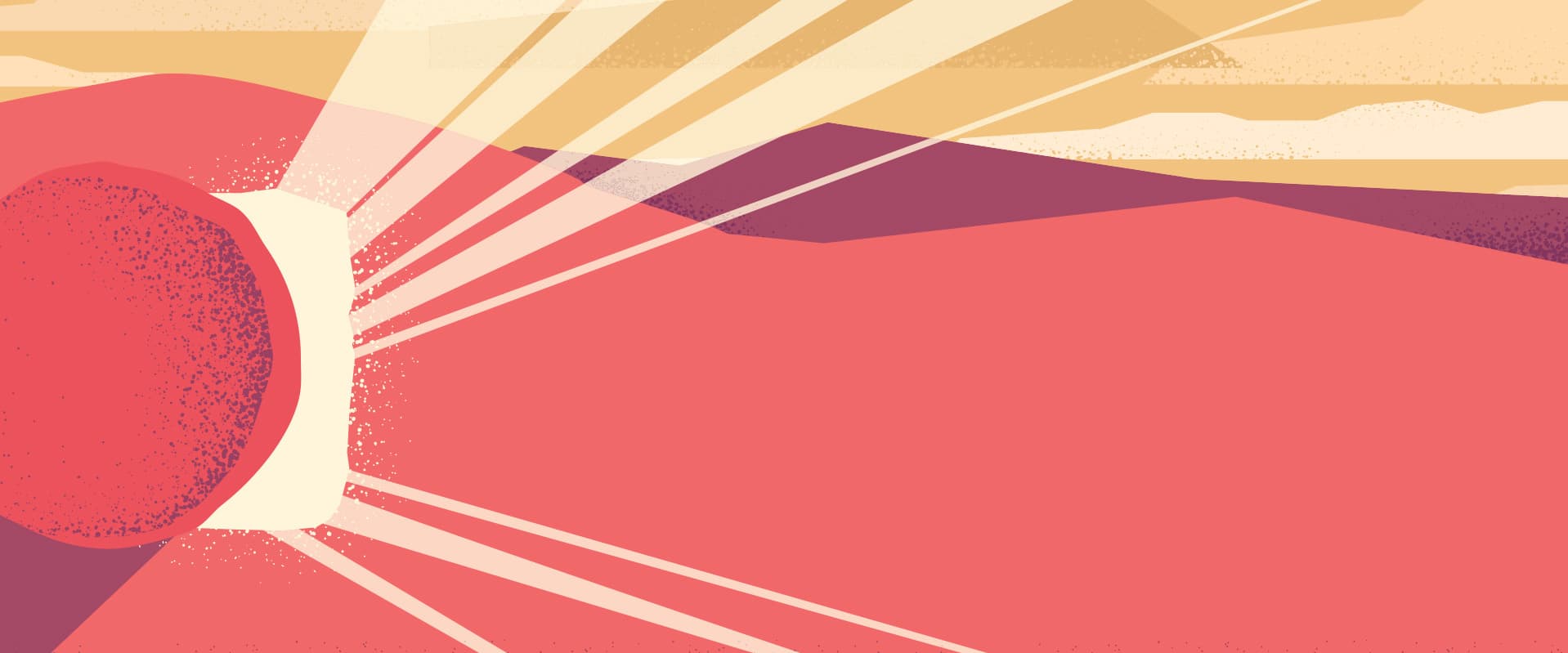 illustration of tomb slightly open with light rays coming out