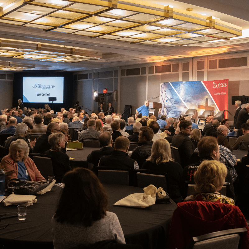 A room full of attendees at a BioLogos conference.