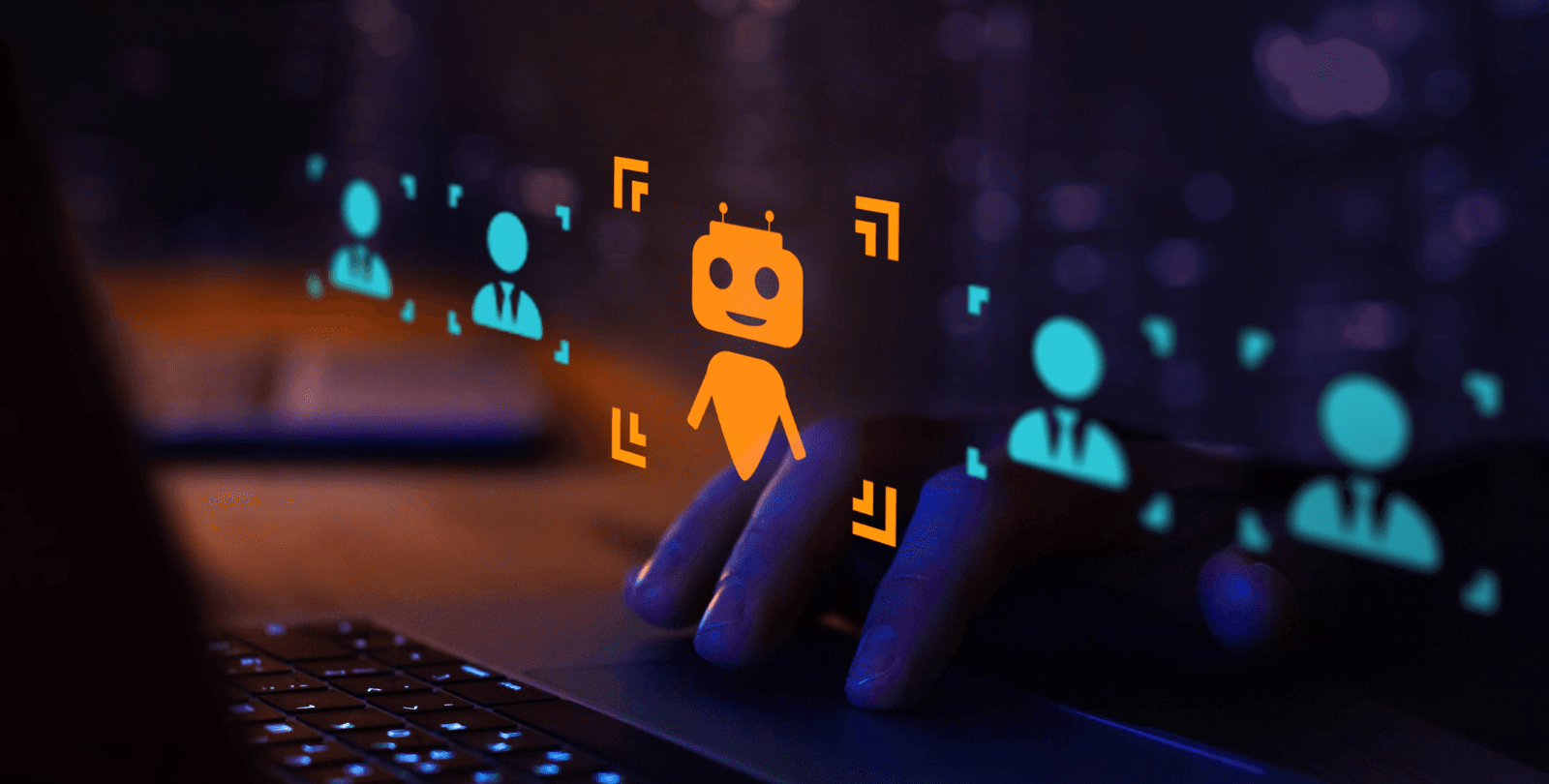 Visualization of an AI candidate replacing human candidates