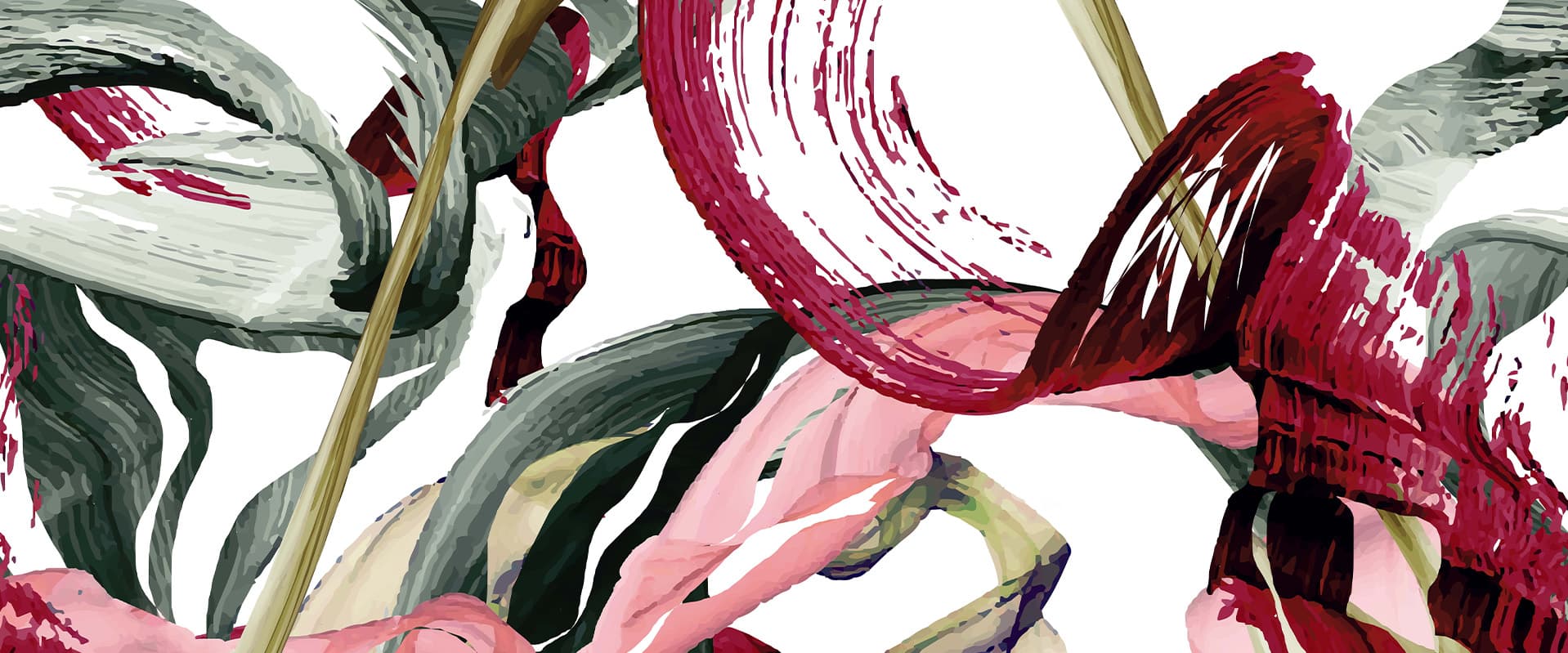 abstract painted picture of tangled nature elements