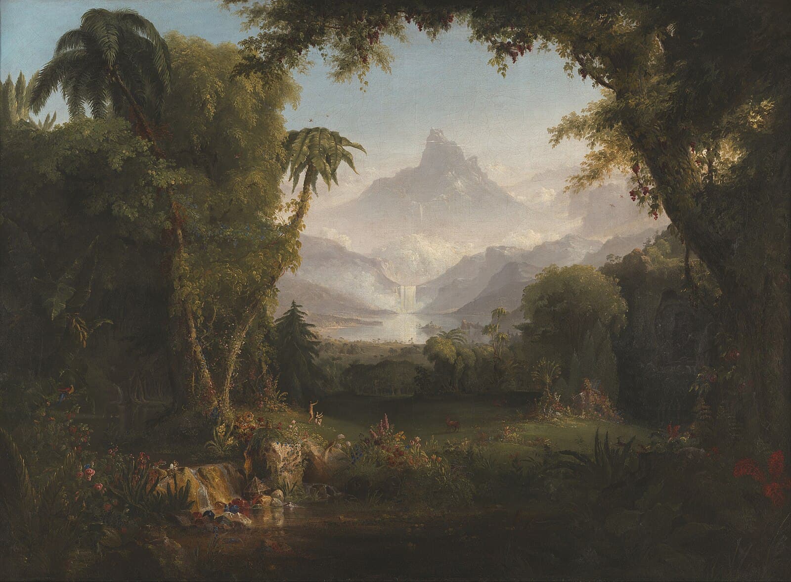 A painting of The Garden of Eden by Thomas Cole