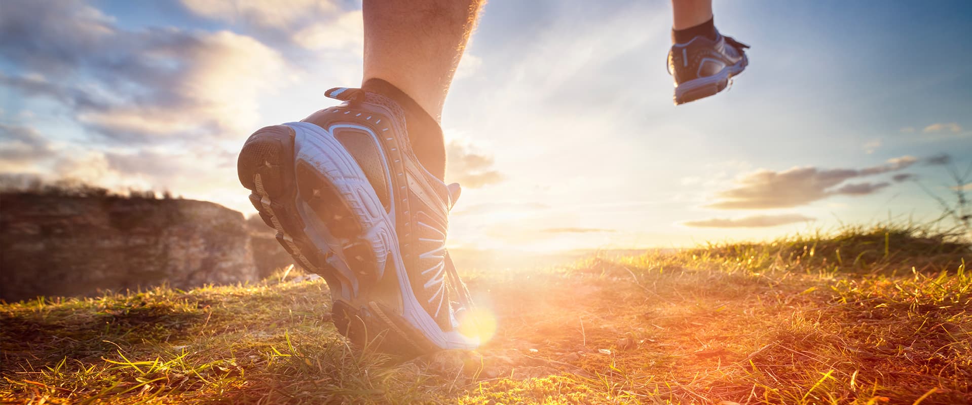 Running shoe outside sunlight