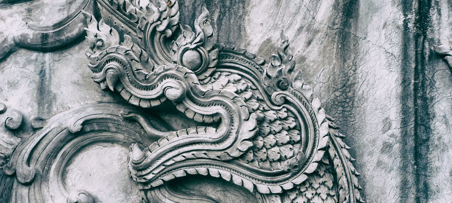 Dragon engraved on stone