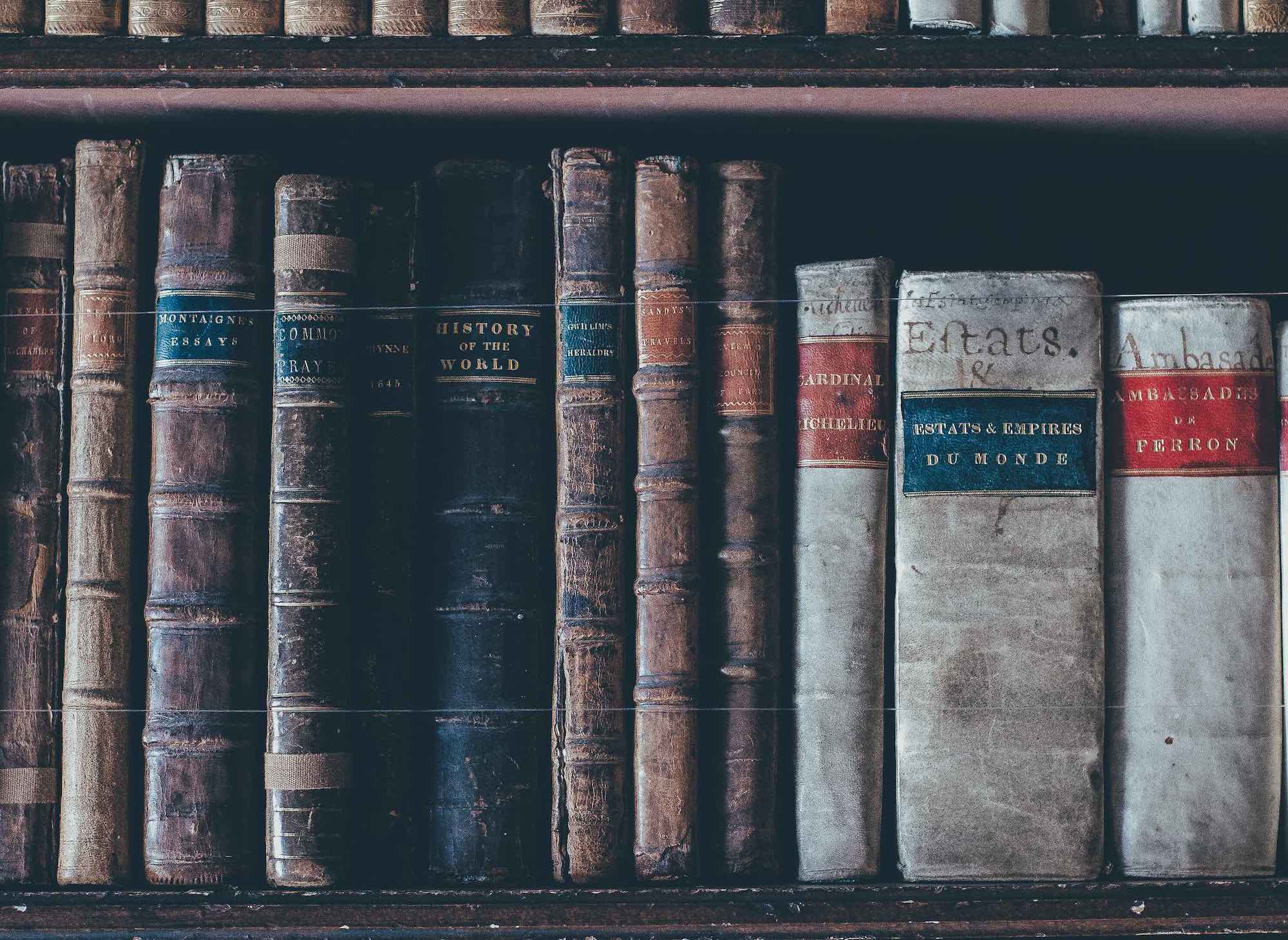 old books on a shelf