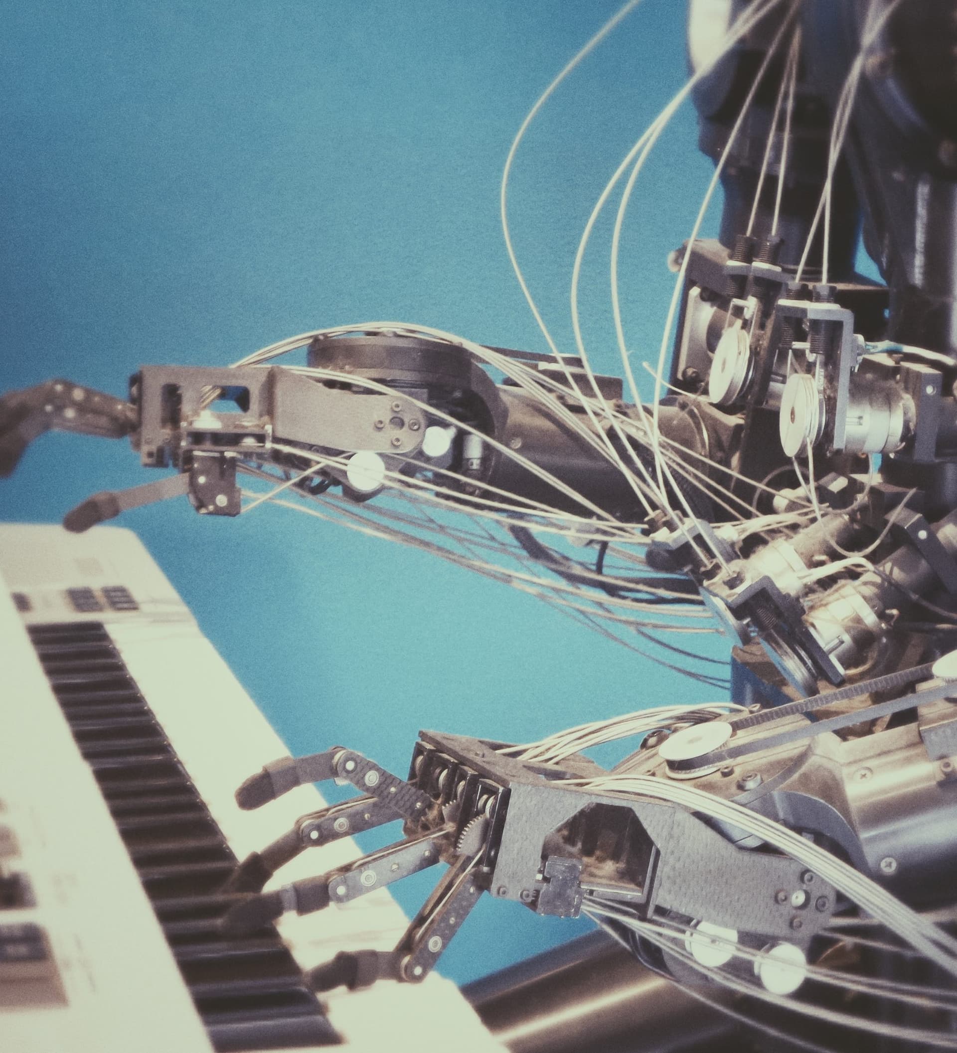 robot playing piano