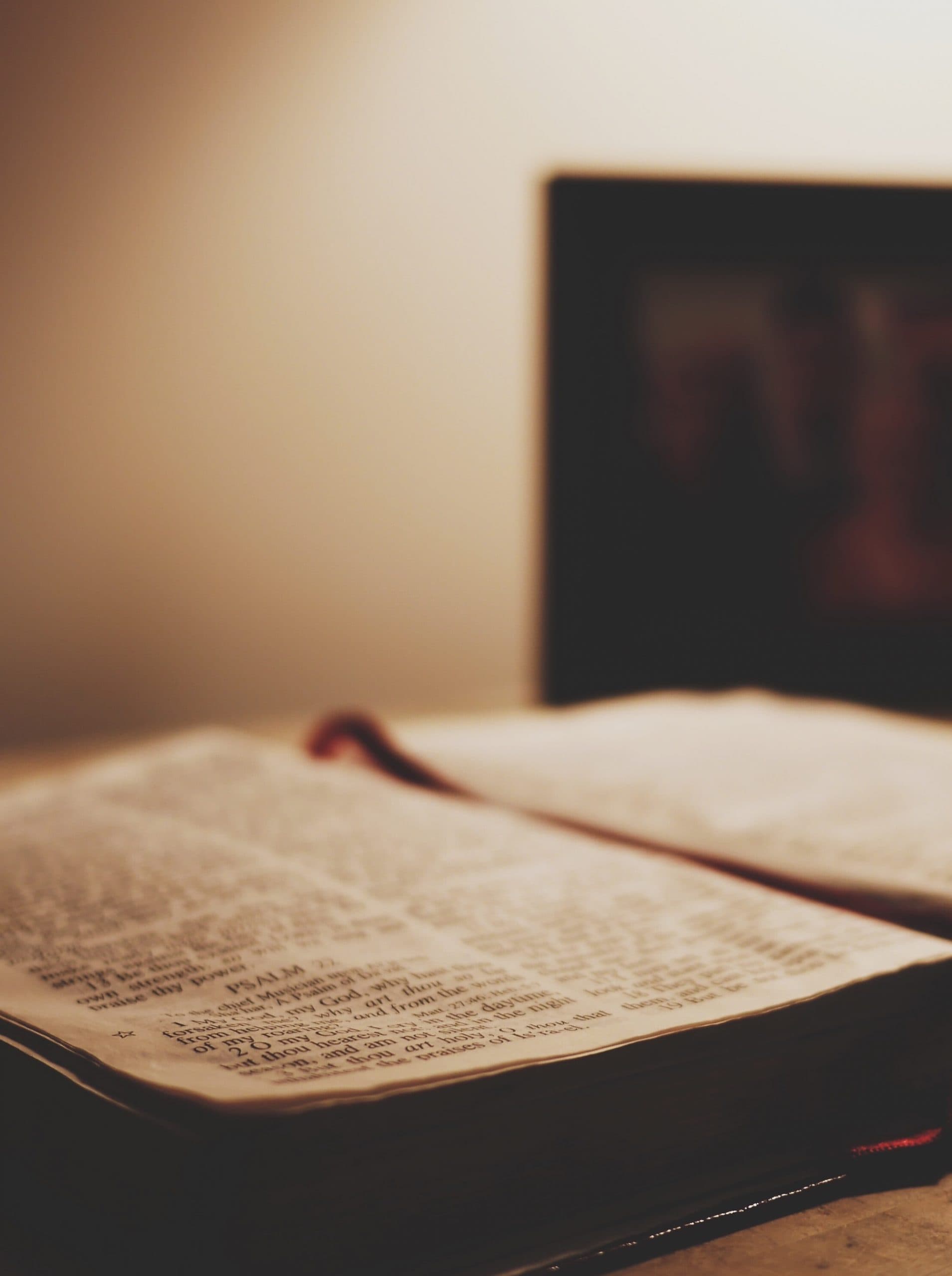 bible open on a desk