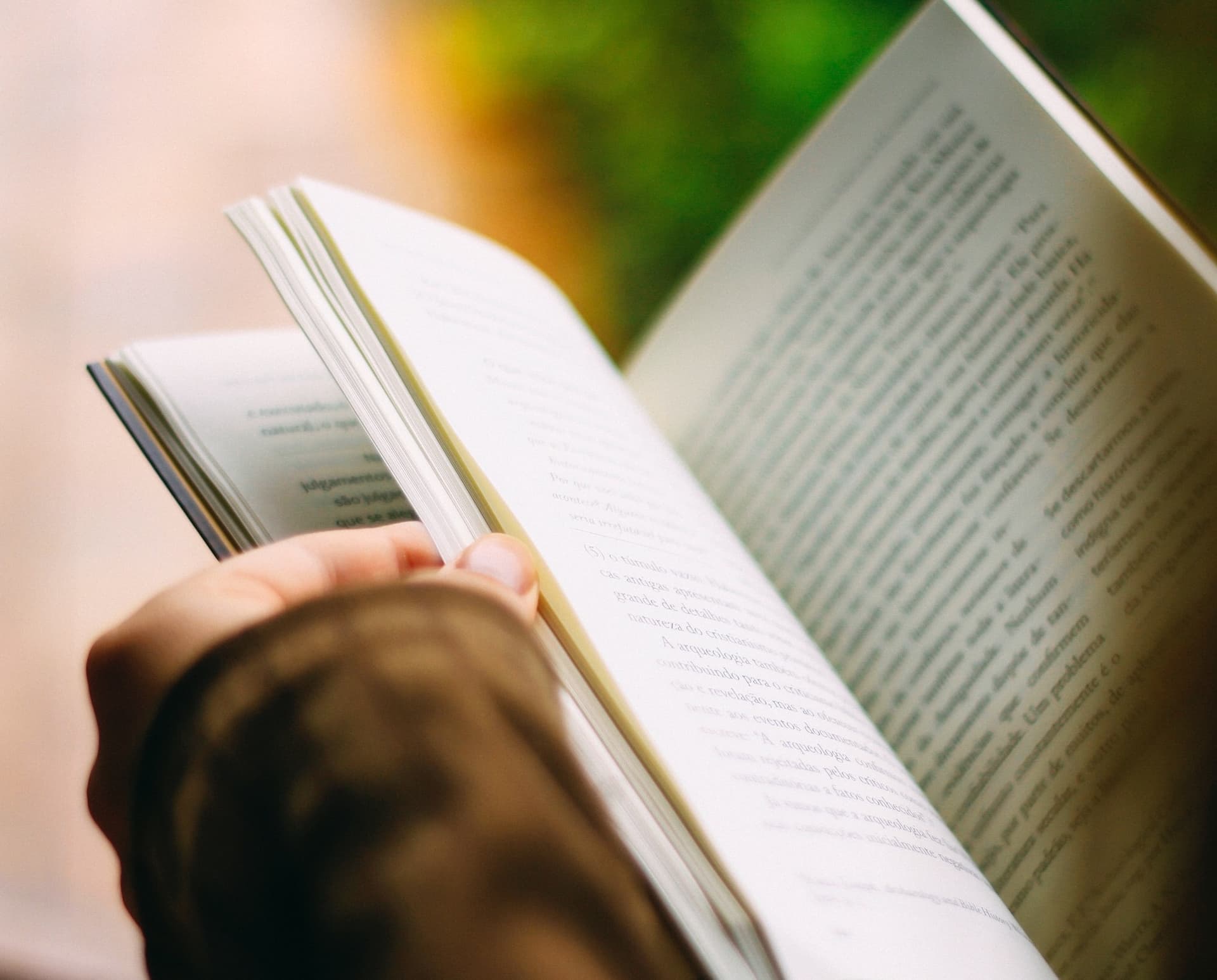 book being held open