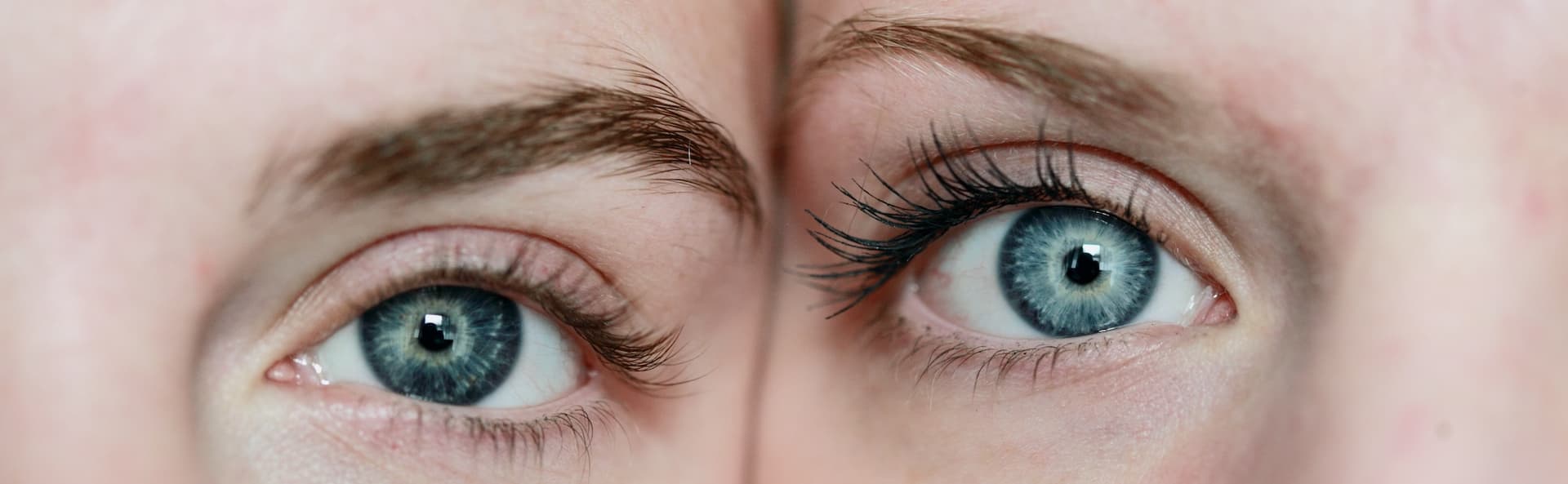 two women's eyes next to each other