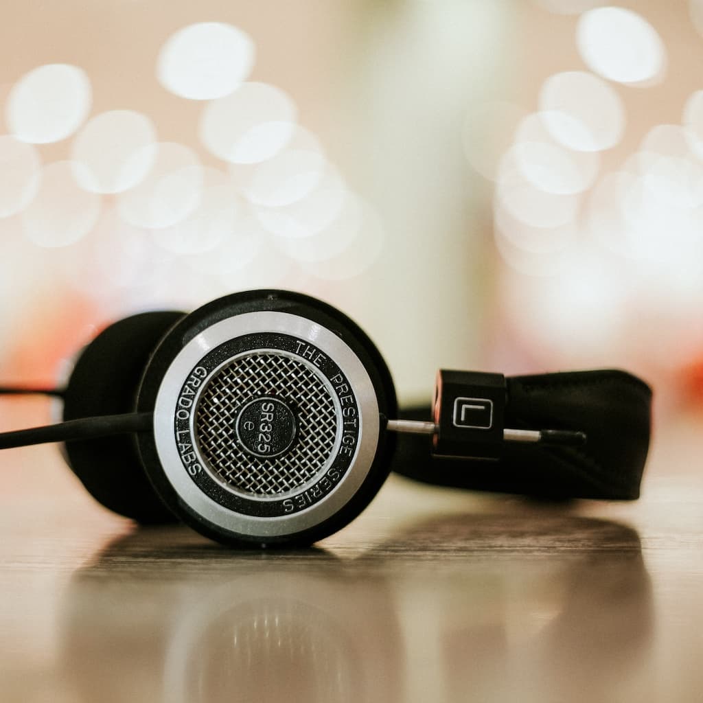 headphones sitting on a table